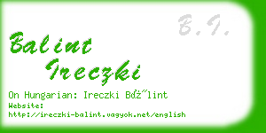 balint ireczki business card